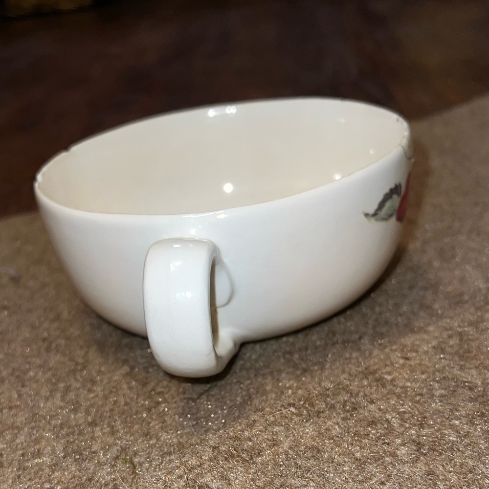 LAST CALL Vintage Handmade Pottery Ceramic Strawberry Vine Mug/ Soup Bowl - Picture 7 of 13
